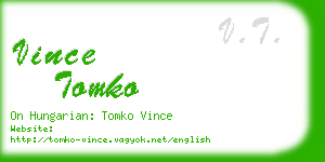 vince tomko business card